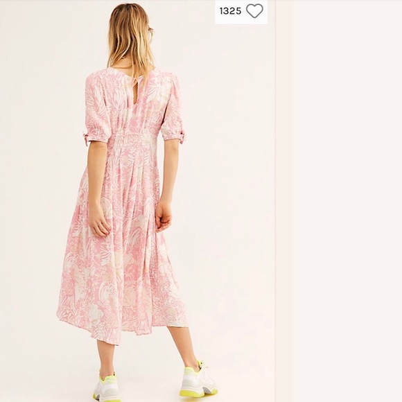 Free People Pink Forever Always Midi Dress MWT - Picture 3 of 4